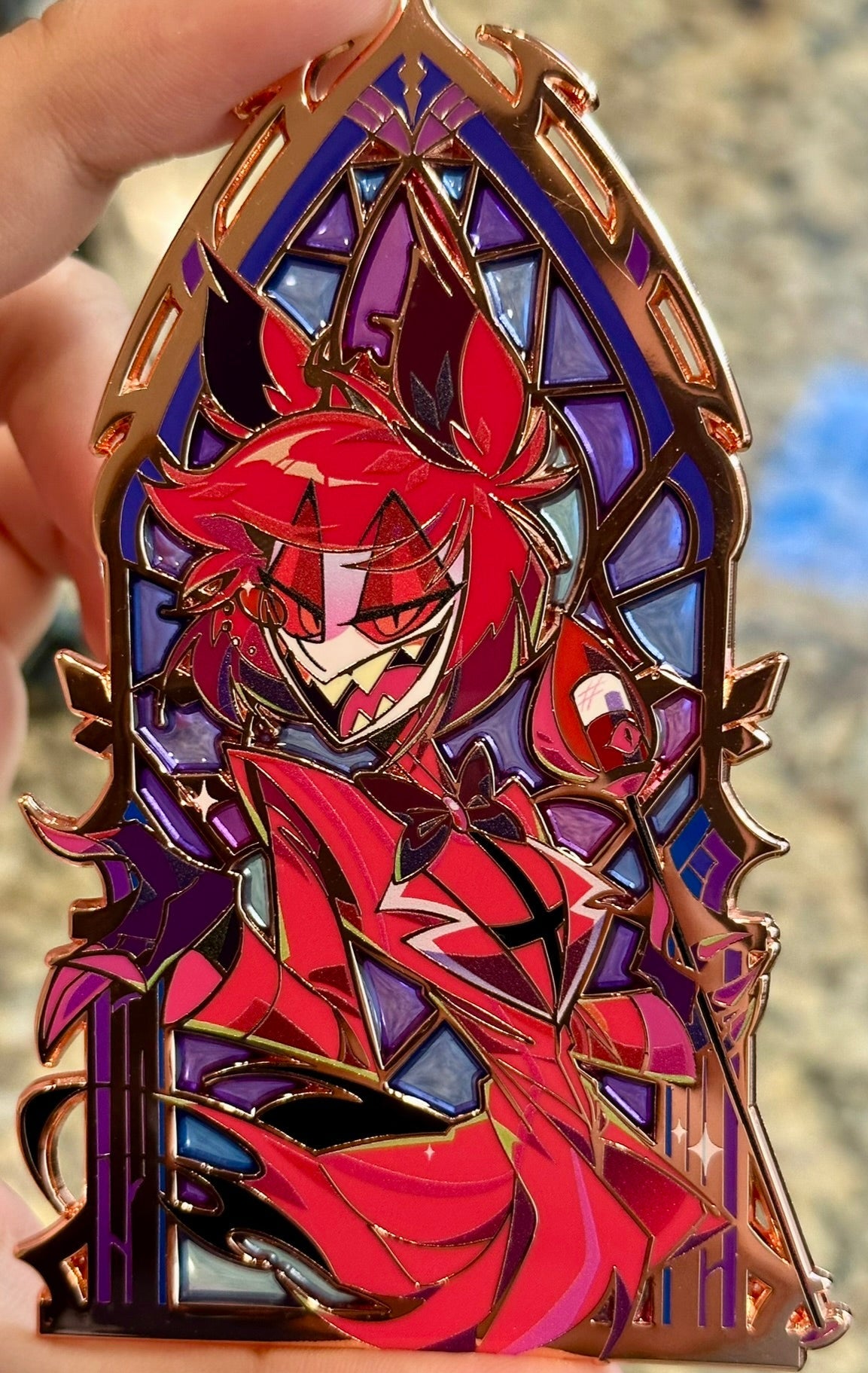 Alastor Blue Stain Glass Pin