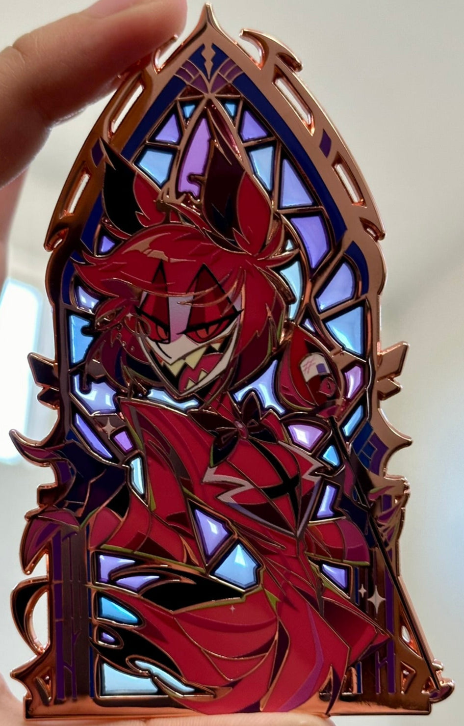 Alastor Blue Stain Glass Pin